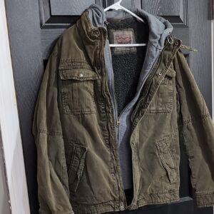 Levi's Military Style Olive Jacket with Hood